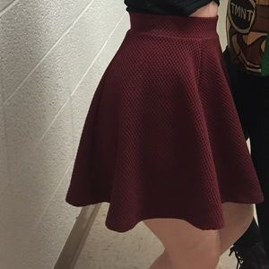 Deep Red Skater Skirt